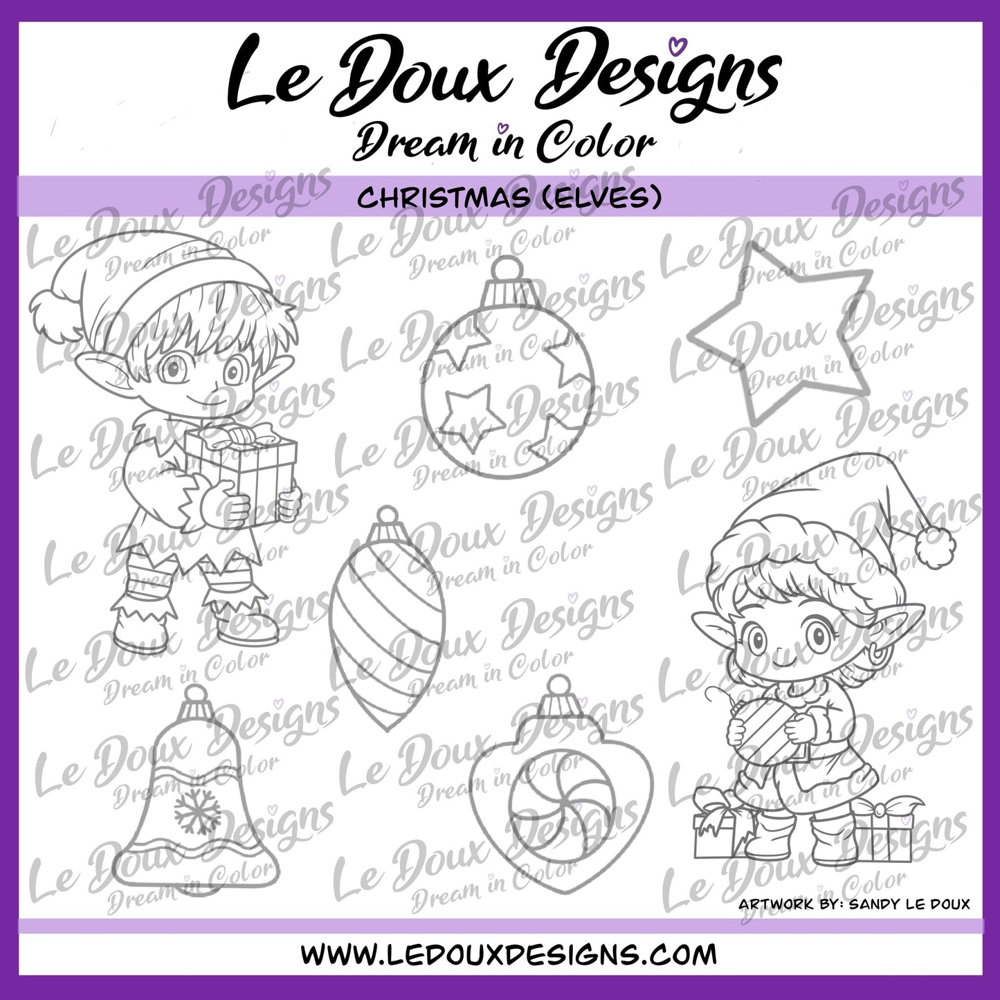 Christmas Elves Digital Image