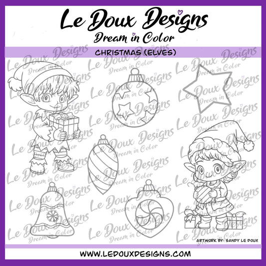 Christmas Elves Digital Image