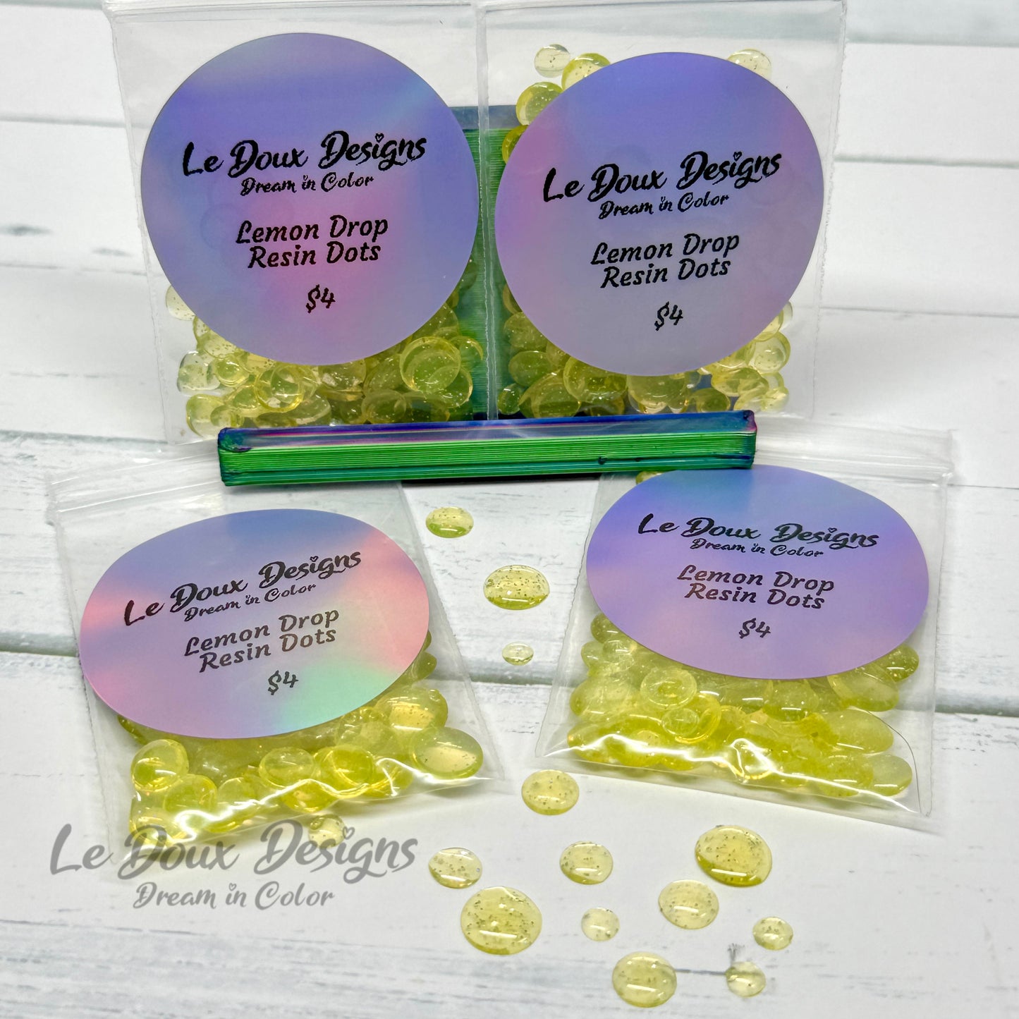 Lemon Drop Resin Dots