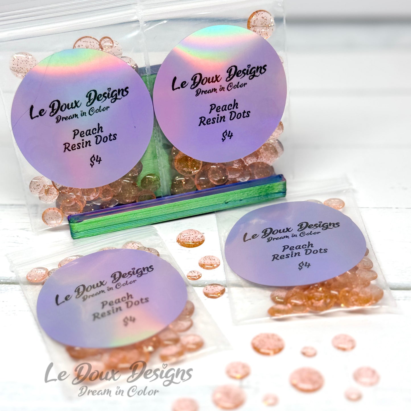Peach Resin Dots