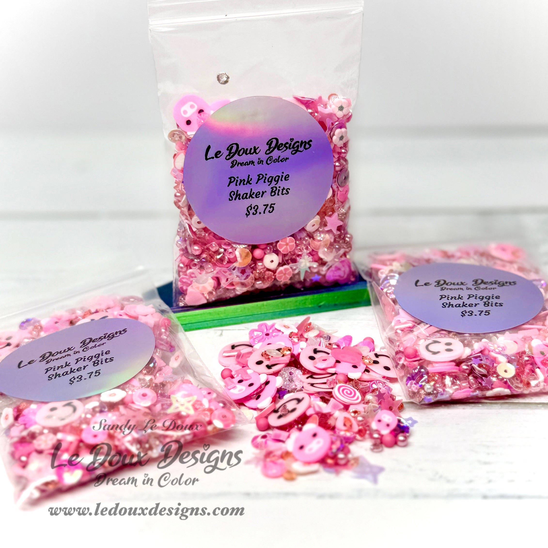 Pink Piggie Shaker Bits – Le Doux Designs
