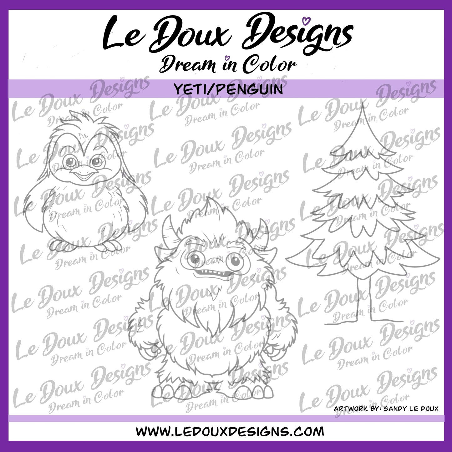 Yeti and Penguin Digital Image