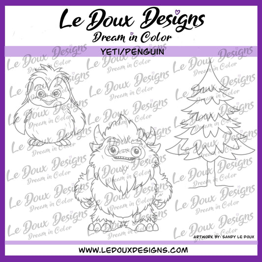 Yeti and Penguin Digital Image